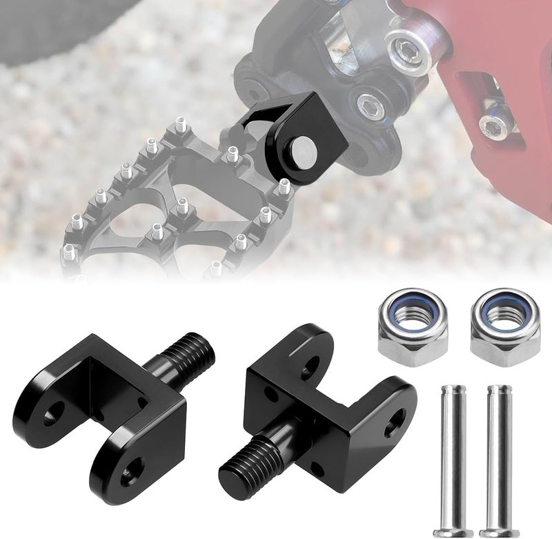 URLWALL 2pcs Foot Pegs Holder for Sur Ron Light Bee X and S Segway X160 X260 Honda CRF150F 03-19 CRF230F 03-19,CNC Aluminum Anti-rust Durable Foot Peg Clamps,Widen and Thicken Foot Peg Bracket - Image 1